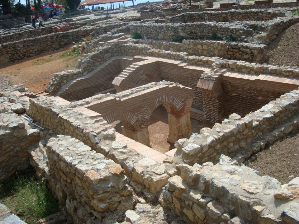 Ancient ruins on the shore of Lake Ohrid in Macedonia