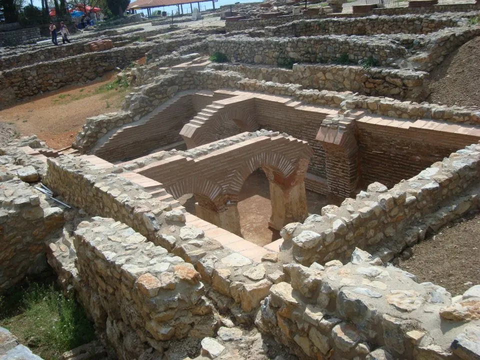 Ancient ruins on the shore of Lake Ohrid in Macedonia