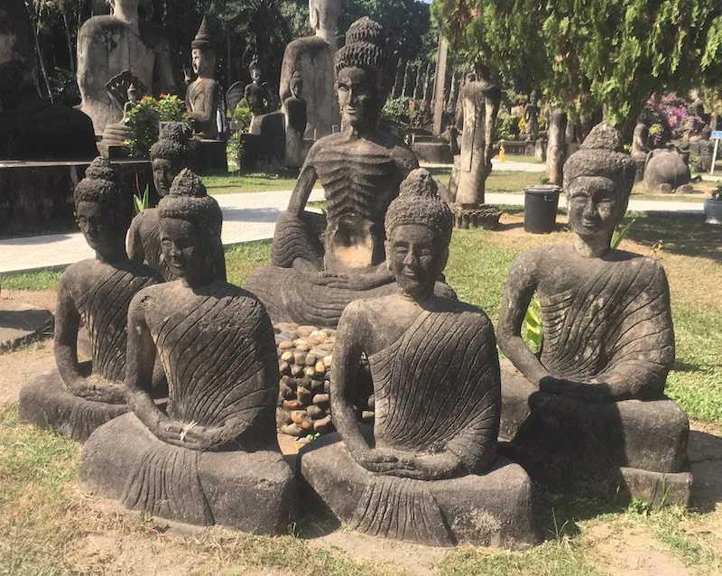 Statues in Buddha Park in Vientiane 