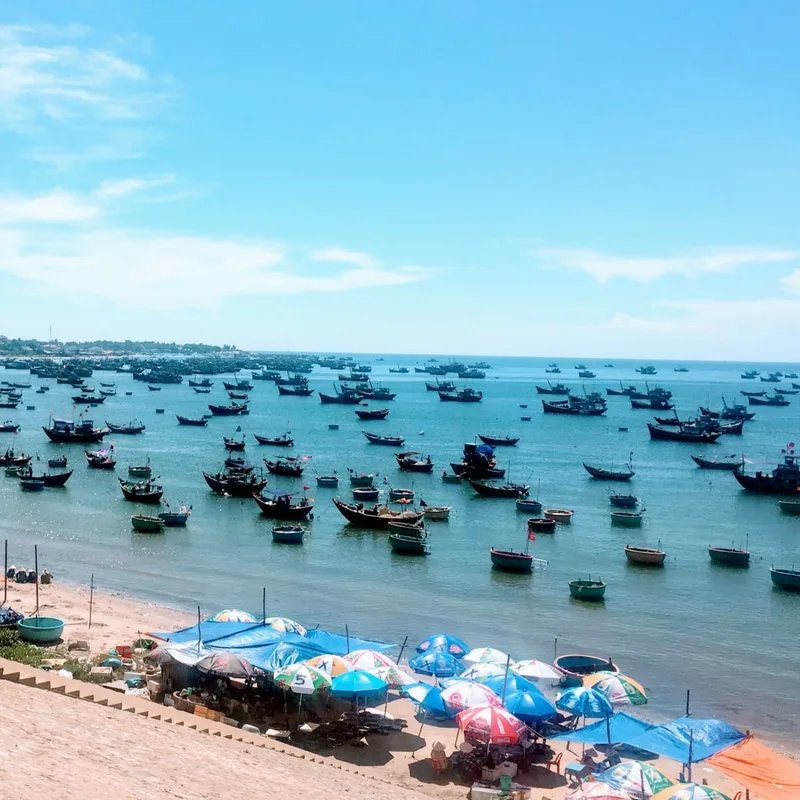 Muine Harbor near the Fairy Stream in Mui Ne in Vietnam