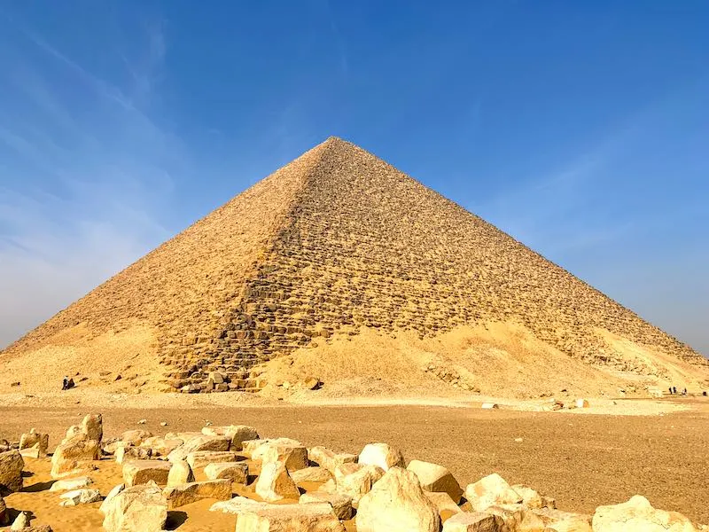 Red pyramid of Dahshur necropolis is one of famous landmarks in Egypt