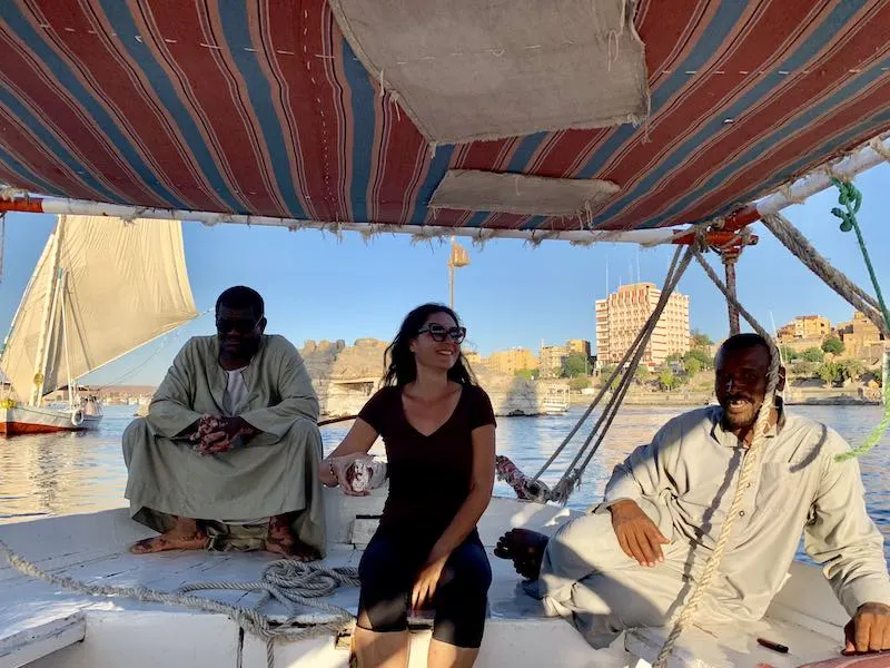 One of the best things to do in Egypt is to have a felucca ride on Nile river