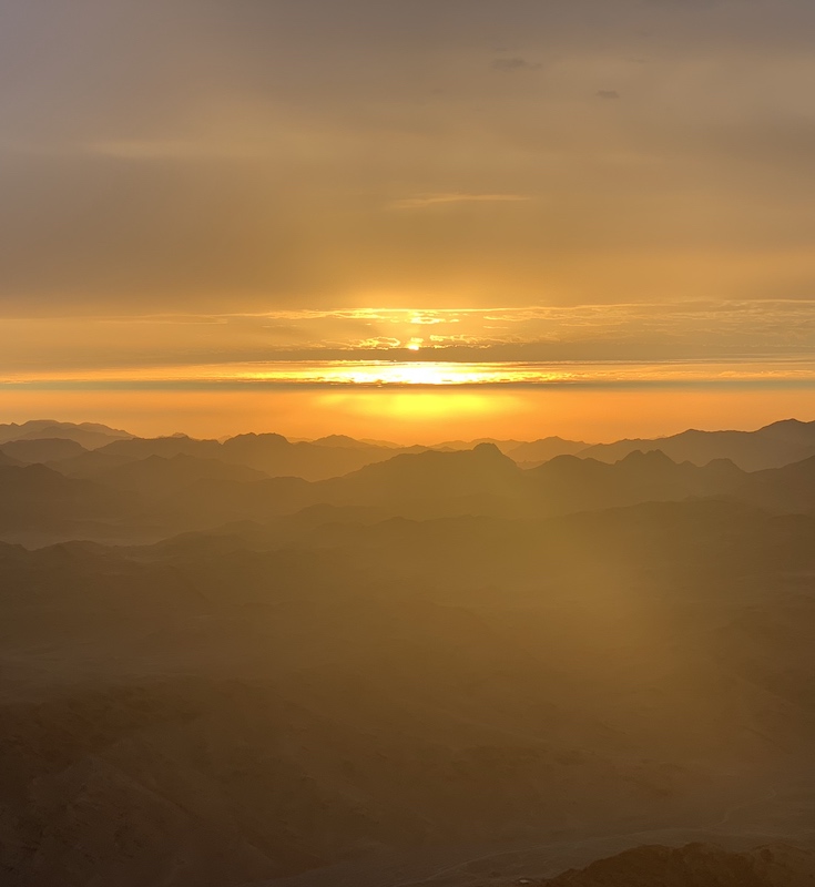 Sunrise from the top of mount Sinai