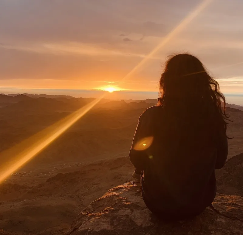 Sunrise from the top of the Moses Mount in Sinai