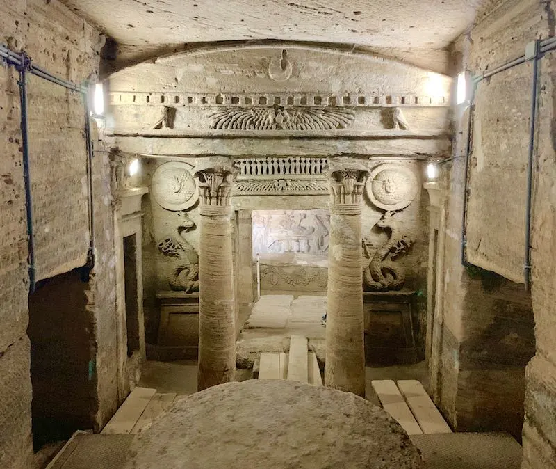 30 Must-See Famous Landmarks in Egypt (2023) 32 The catacombs of Kom El Shoqafa are one of famous Egypt landmarks according to WorldTravelConnector.com I Egypt Landmarks I famous landmarks in Egypt I Ancient Egyptian landmarks I Landmarks in Egypt I Egyptian monuments I Places in ancient Egypt I Egypt Famous Landmarks