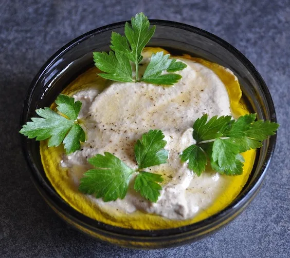 Egyptian Cuisine: Must-try Vegetarian Food in Egypt 9 Baba Ganoush is a vegetarian Egyptian food I Traditional Egyptian Food I Traditional Egyptian Dishes I Common Food in Egypt I Typical Food of Egypt