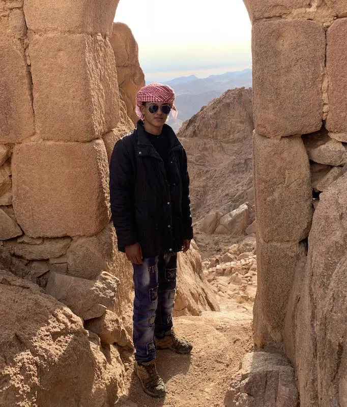 Bedouin guide on Mount Sinai in Egypt