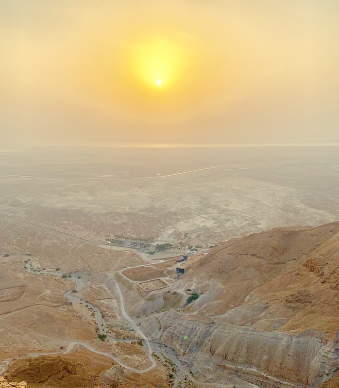 Hiking Masada in sunrise