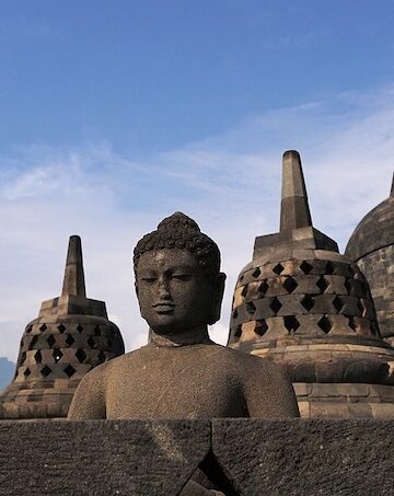 Borobudur temple in Indonesia is one of the most famous Buddhist temples in Asia
