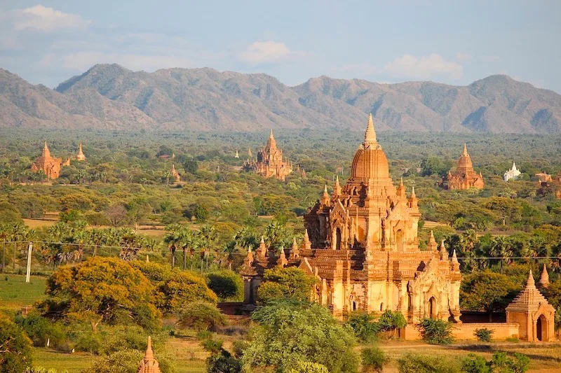 Buddhist tempes in Bagan in Myanmar are some of the most famous Buddhist temples in Asia