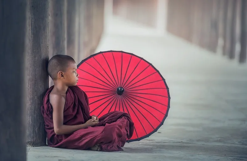 Little Buddhist monk in Myanmar