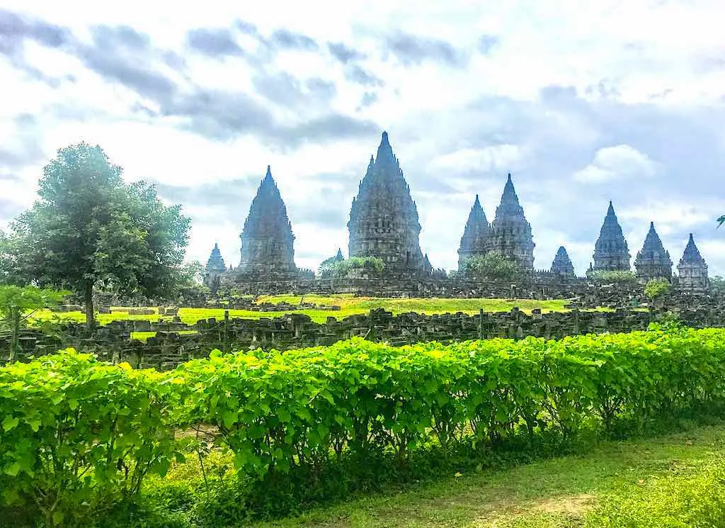 Borobudur and Prambanan temples in Java in Indonesia
