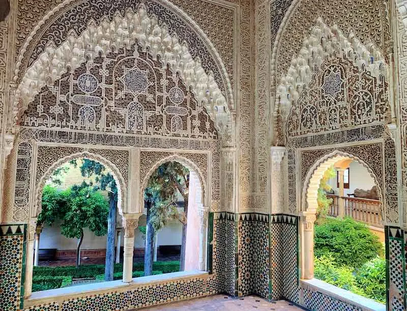 Alhambra tips include visiting Daraxa's Mirador and all of Nasrid Palaces early morning as possible