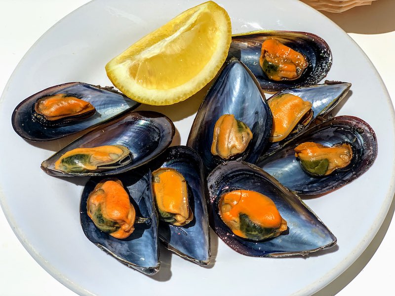 Mejillones al vapor en microondas