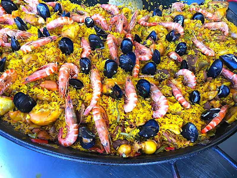 Shrimps and mussels paella is well-liked dish in Spain I Spanish Seafood Dishes I Spanish Seafood Dish I Seafood in Spanish cuisine 