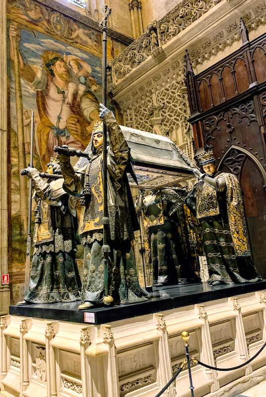 Tomb of Christopher Columbus in Seville in southern Spain