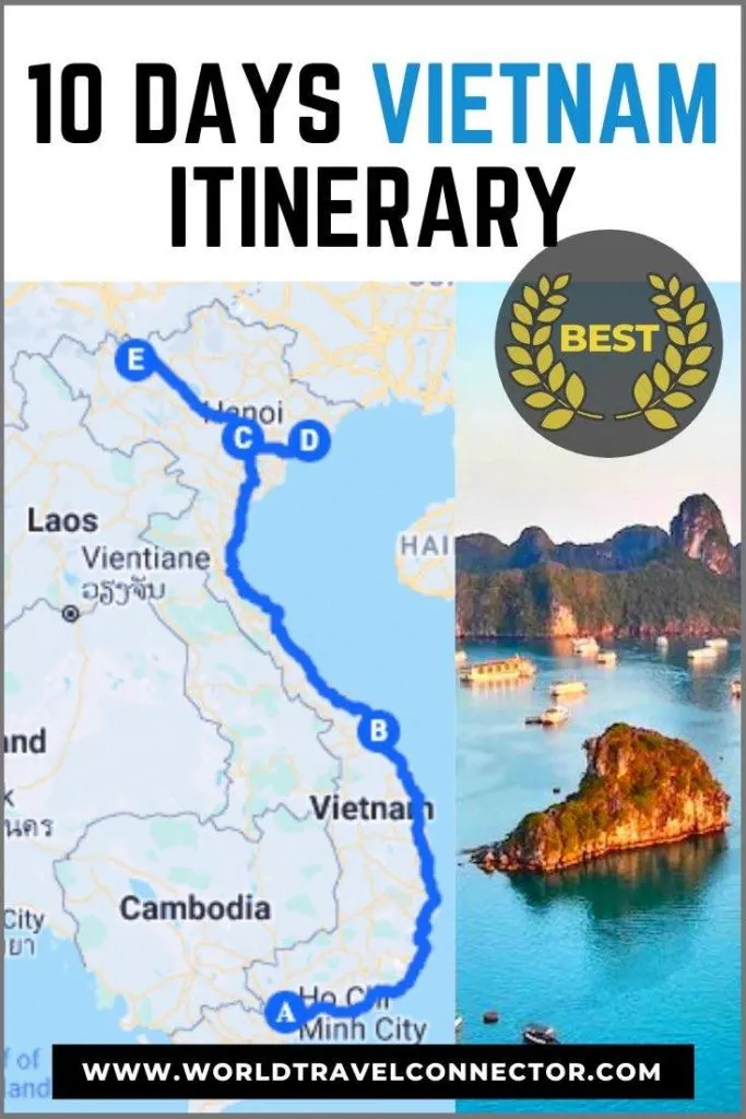 10 day Vietnam itinerary route
