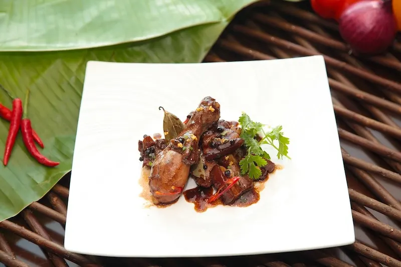 Chicken adobo is a famous dish from the Philippines