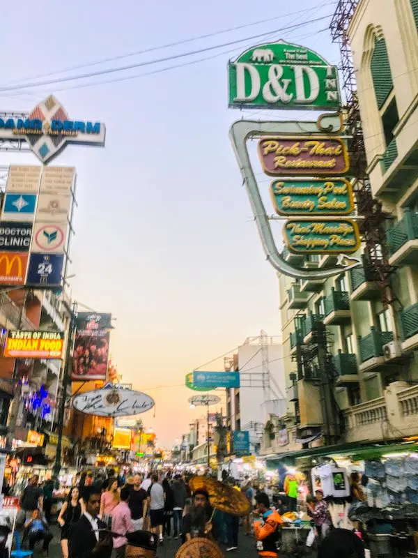 Strollin famous Khao san road is one of top things to do in Bangkok 