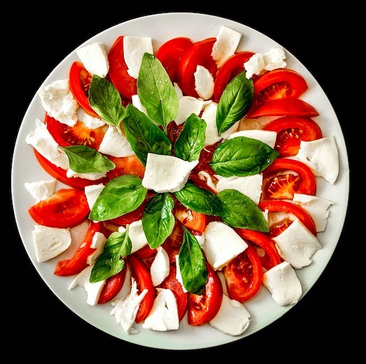 Caprese salad is one of the most famous traditional foods in Italy