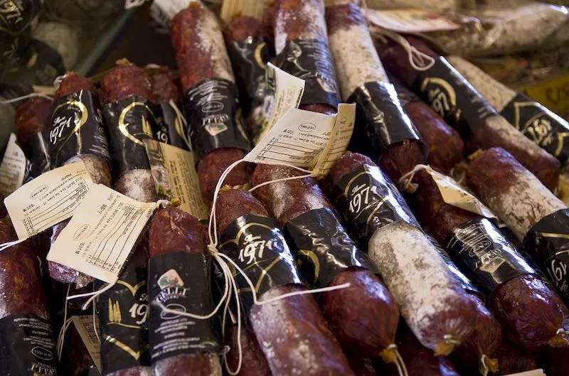 Salami sausages are popular foods in Italy 