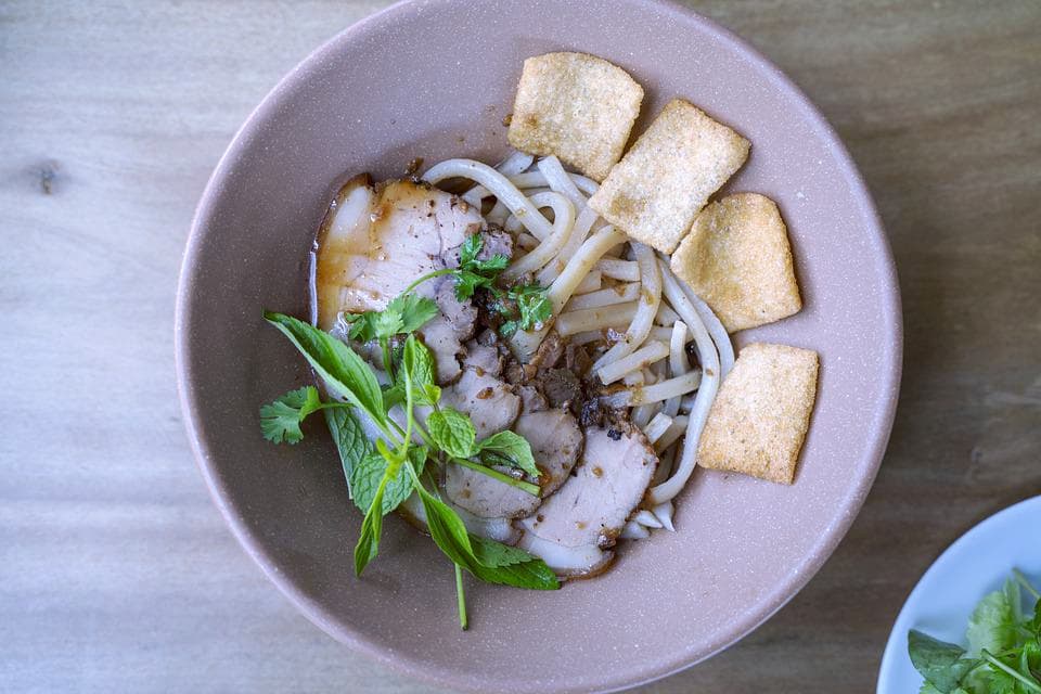 Traditional Vietnamese food Mì Quảng dish