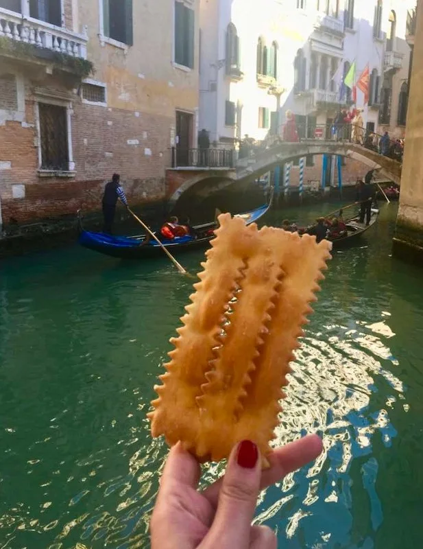 Galani are traditional pastries from Venice in Italy 
