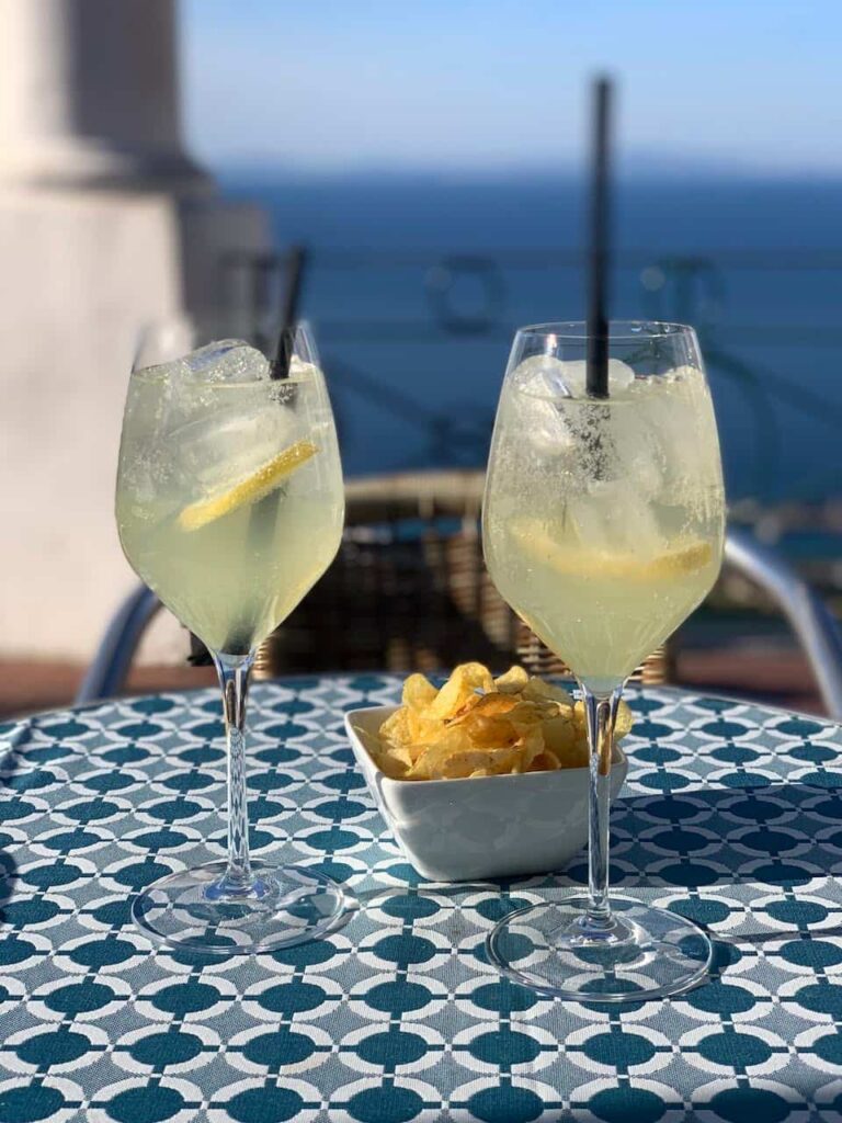 Limocello spritz is one of the most famous Italian drinks