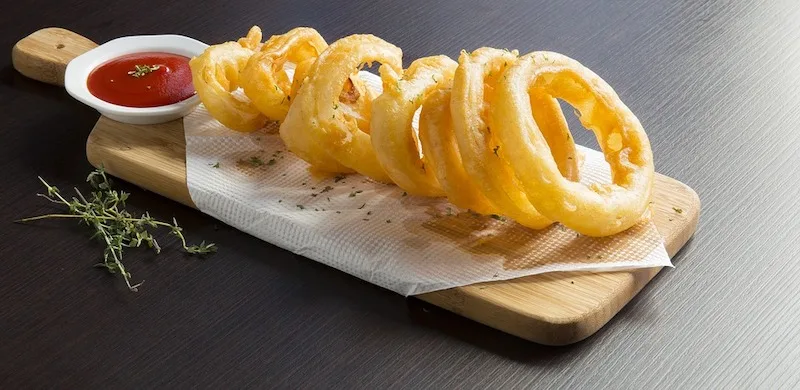 Deep fried onion rings are some of the most popular foods in Britain