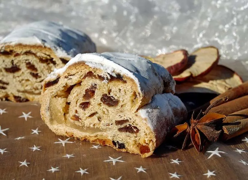 Austrian Christstollen cake is a must have in Vienna for the best Christmas in Europe