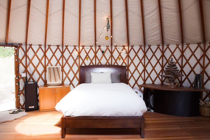 Inside a Yurt in Santa Barbara