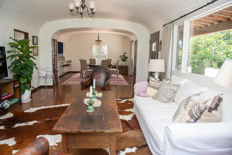 Living room of the airbnb bungalow in Santa Barbara