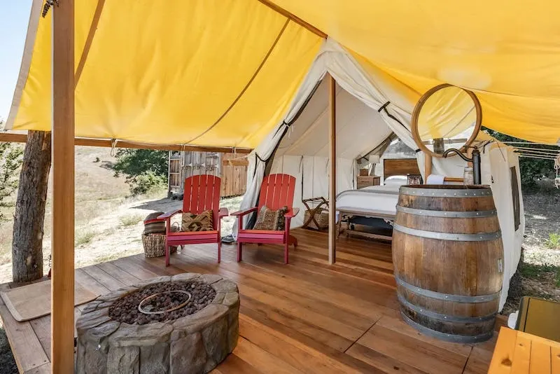 his luxury tent is one of the best Big Sur glamping sites