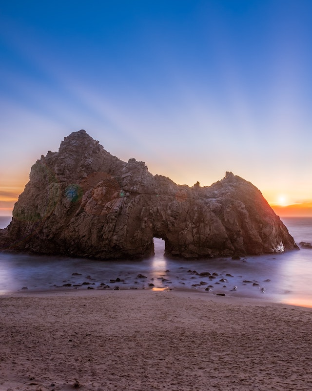What to do in Big Sur? See Pfeiffer Keyhole Rock on Pfeiffer Beach 