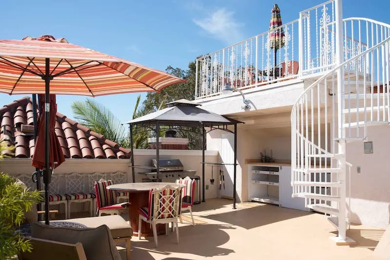 The Airbnb villa with a roof top deck is one of the best airbnbs in Santa Monica