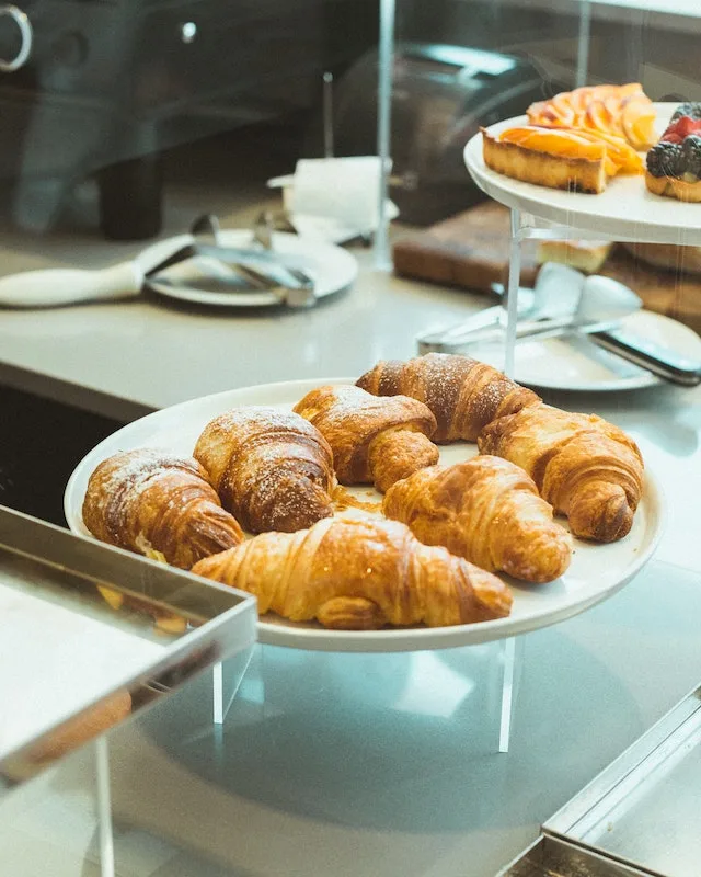 Italian cornetti are typical breakfast foods in Italy