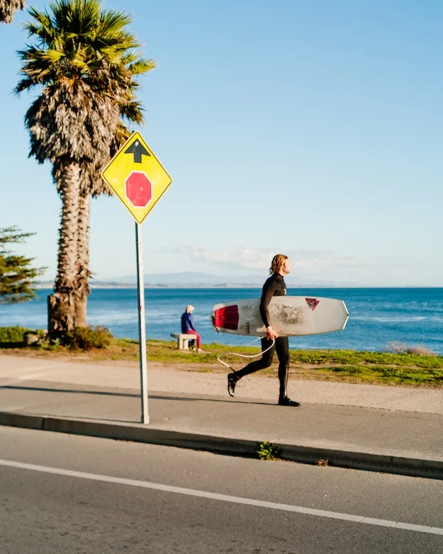 a surfer in santa cruz, california