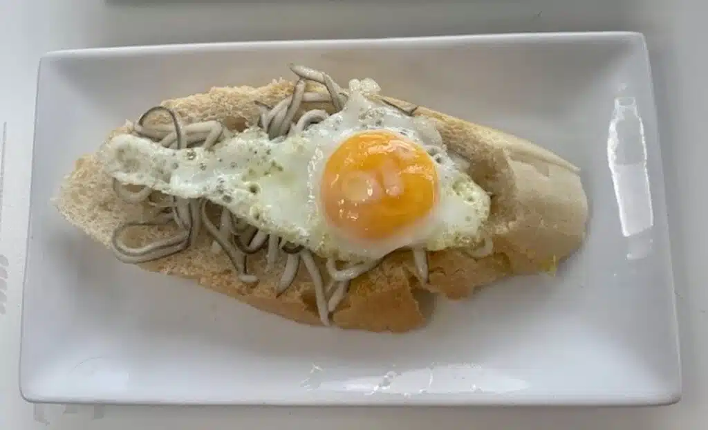 Baby eels pinchos are among the most popular Spanish food