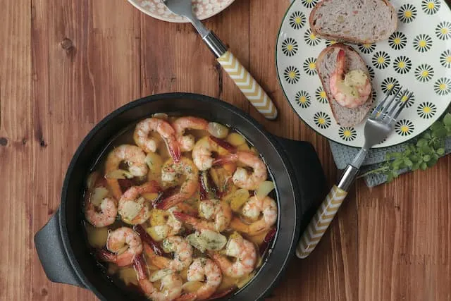 gambas al ajillo is a popular seafood dish in Spain