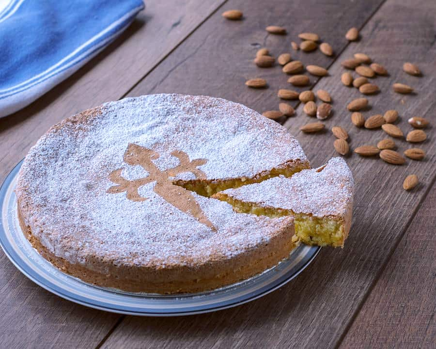 Tarta de Santiago cake is one of the most popular Spanish food