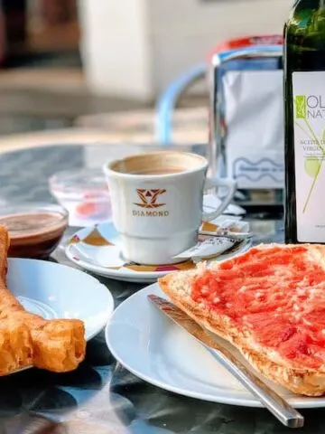 Churros with chocolate are one of the most popular food in Spain for breakfast