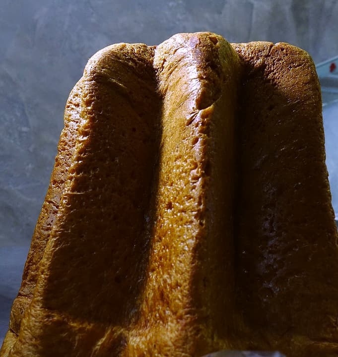 Sweet pandoro Italian Christmas bread is one of teh most famous Itallian desserts in the Christmastime 