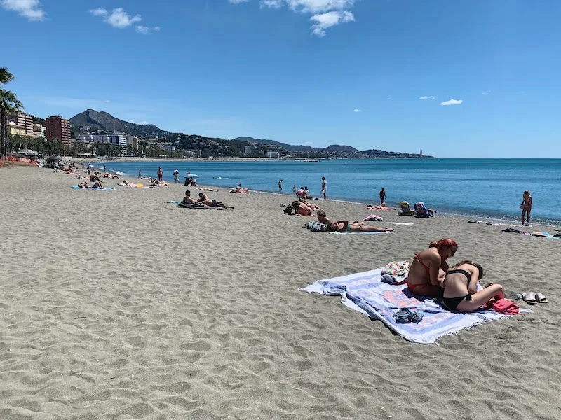 Swimming in La Malagueta beach is one of the best things to do in Malaga Spain