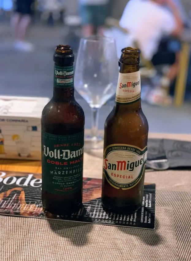 San Miguel and Voll Dam beer are popular drinks from Spain