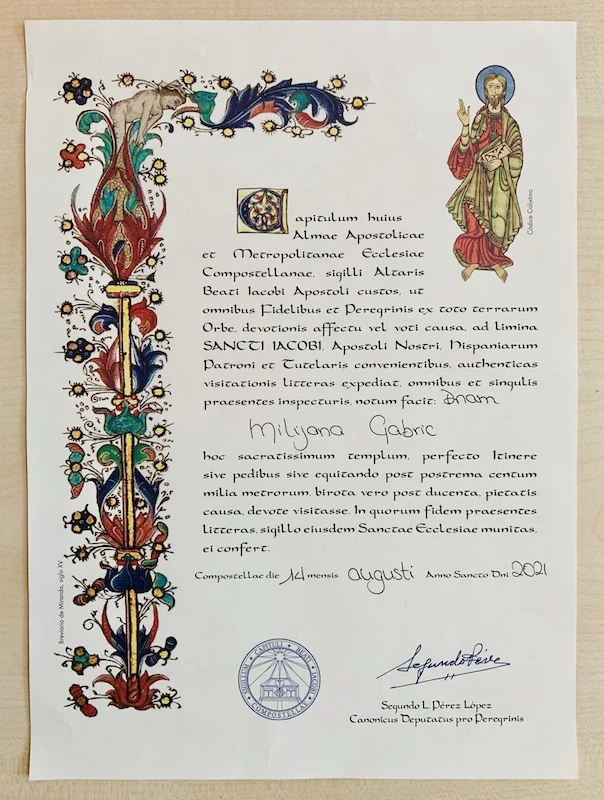 Camino del Norte: Hiking Camino de Santiago del Norte in Spain (2023 Update) 36 Camino del Norte Compostela certificate