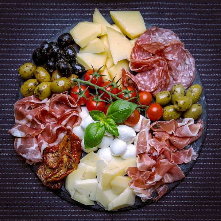 Antipasti dishes are the Mediterranean food from Italy