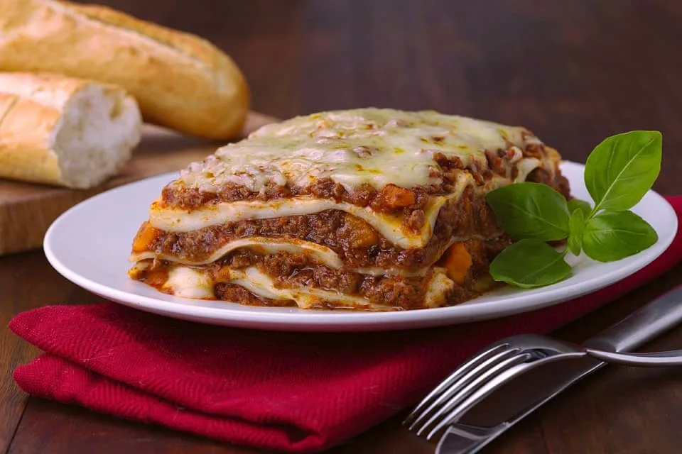 Lasagne pasta is the Mediterranean food from Italy 
