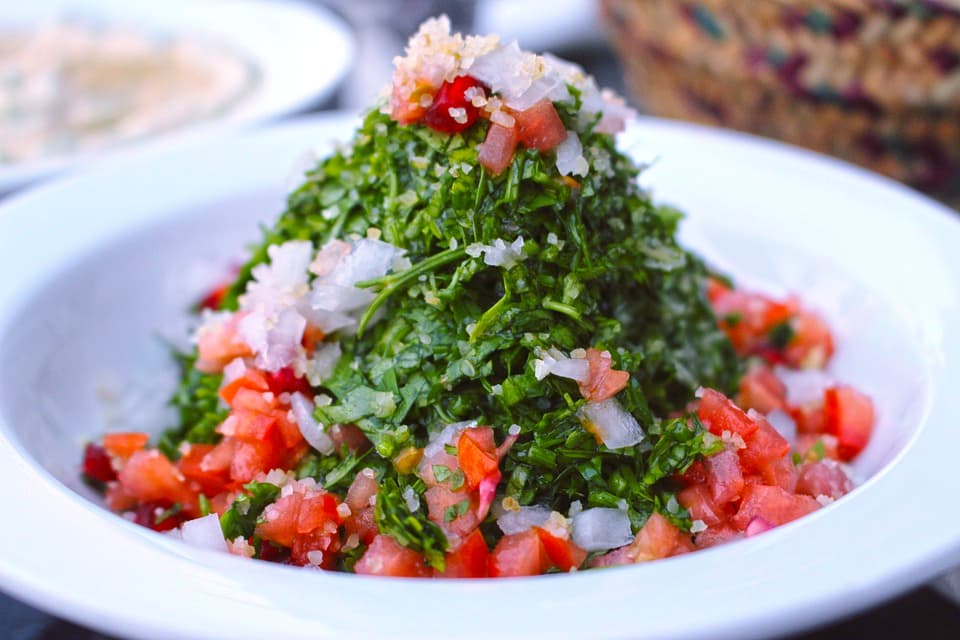 Tabbouleh salad is the Mediterranean food from Lebanon