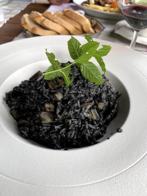 black risotto is the mediterranean food from coastal Croatia