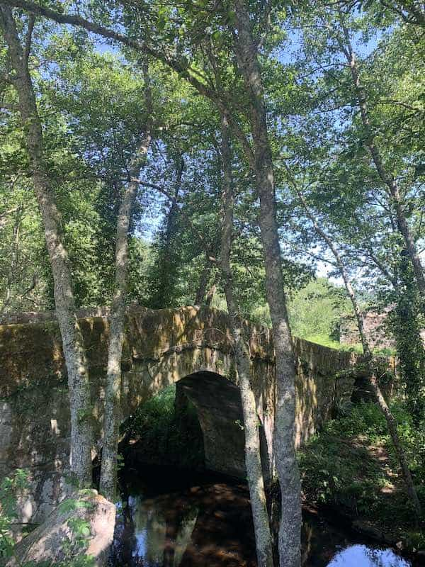 Camino Sanabres goes across Ponte Sobreira in the vaillge of Villamarin in Galicia